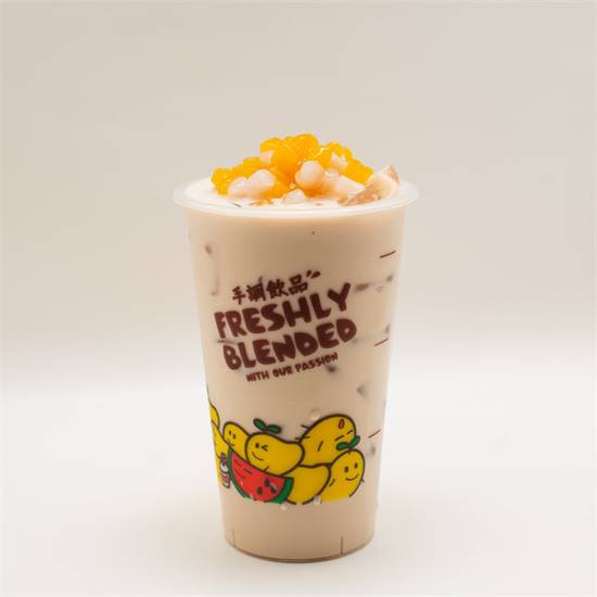 Mini Taro Ball Roasted Milk Tea 小芋圆烤奶